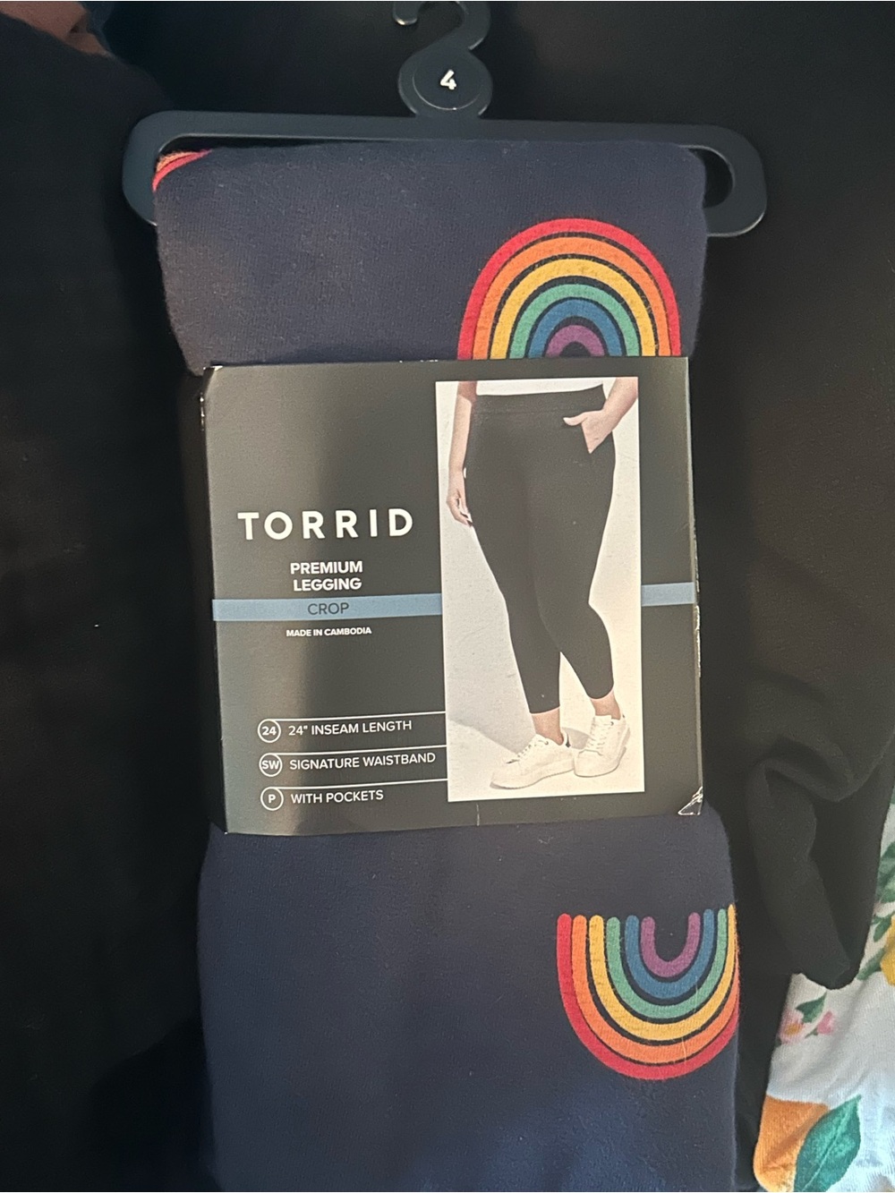 torrid Navy Crop Leggings with Rainbow Accent